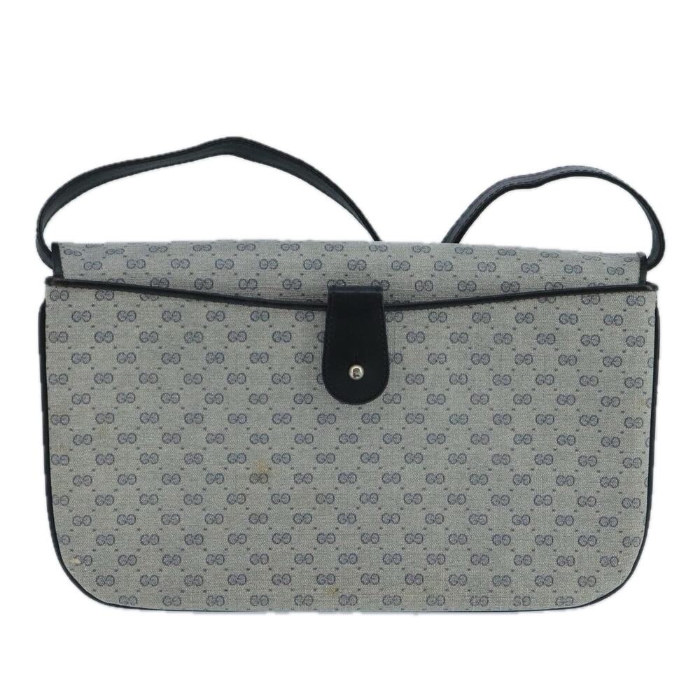 GUCCI Micro GG Supreme Shoulder Bag Pvc Navy Gold - Picture 3 of 13